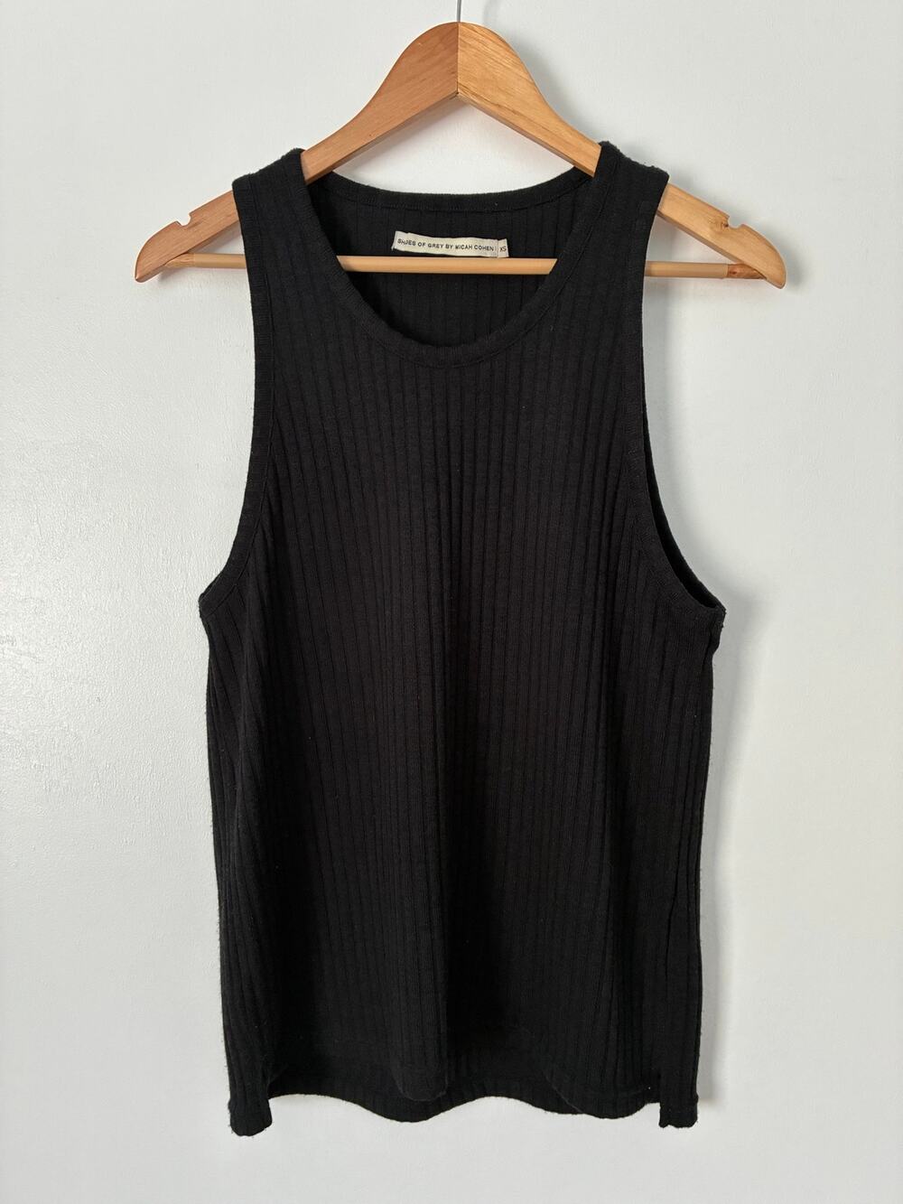 Shades of Grey by Micah Cohen Black Sleeveless Ribbed Tank Size XS